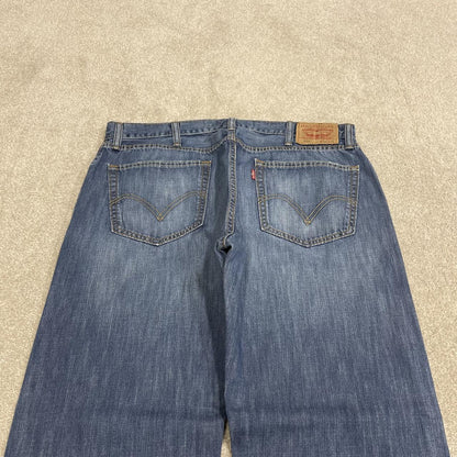 Y2K Levi’s 505 jeans W38L34 blue 100% cotton straight fit 5 pocket belt loops red tab logo