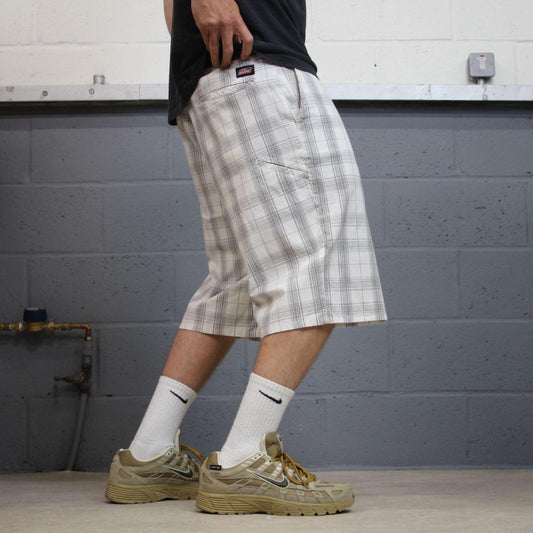 Dickies baggy checkered shorts carpenter white Chino check surf shorts long wide leg festival