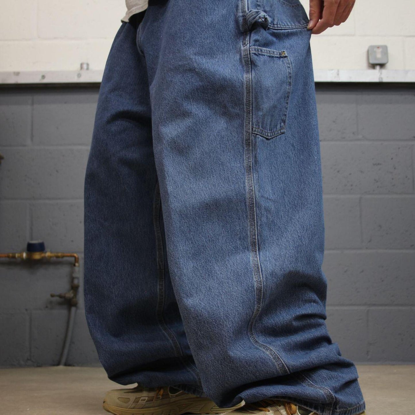 Carhartt baggy cargo jeans wide leg blue Loose fit denim skate style carpenter work pants