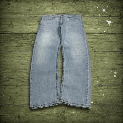 Y2K Levi’s 505 jeans W36L32 washed blue Straight fit 5 pocket belt loops red tab logo