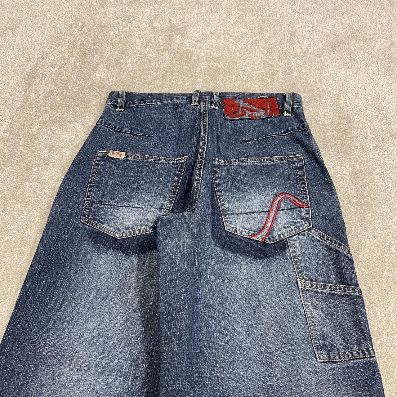 Y2K baggy embroidered jeans wide leg blue denim DrunkNMonkey loose carpenter jeans