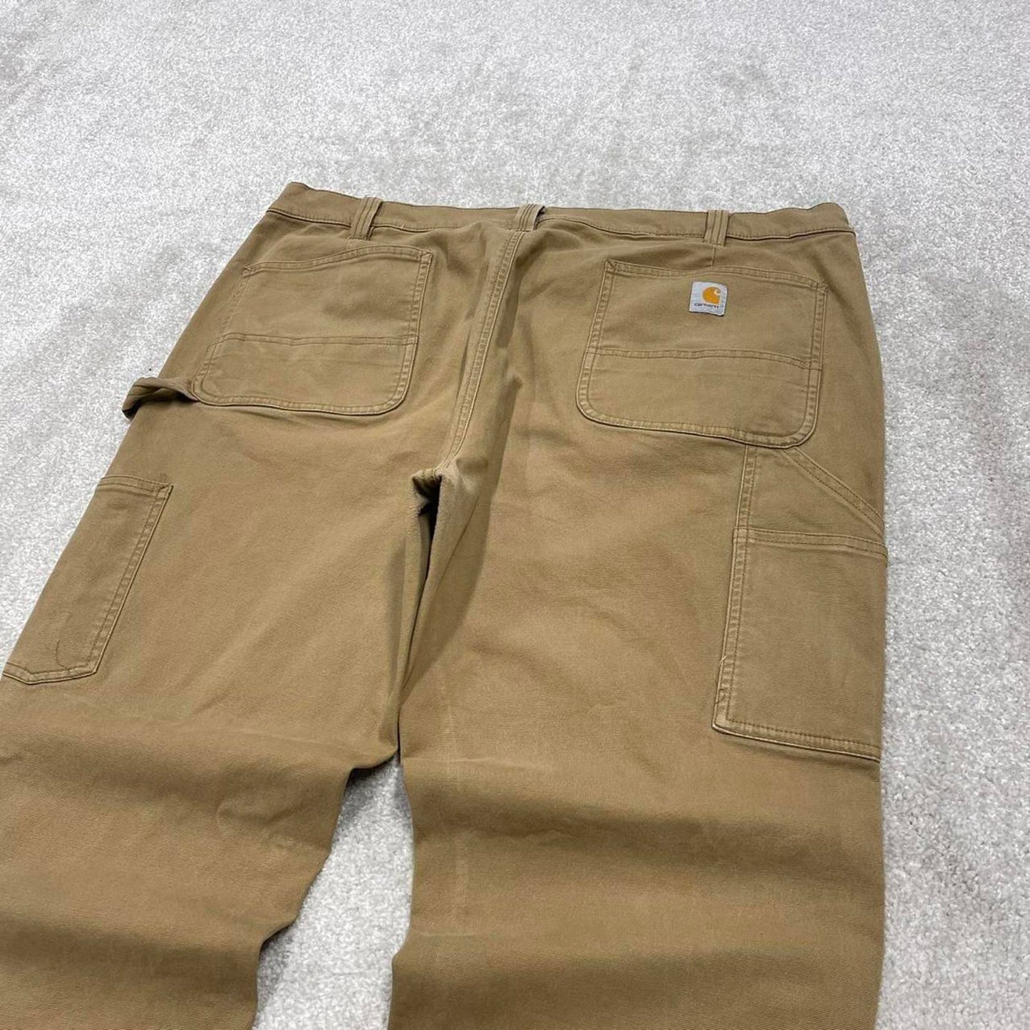 Carhartt carpenter jeans size 18 tan loose original fit canvasy 90s skater style work cargos