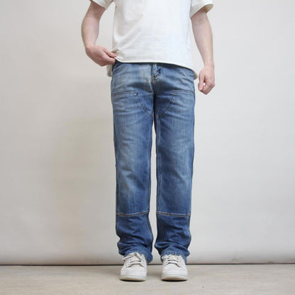 Mens Carhartt double knee carpenter jeans W30 L34 blue relaxed denim jeans