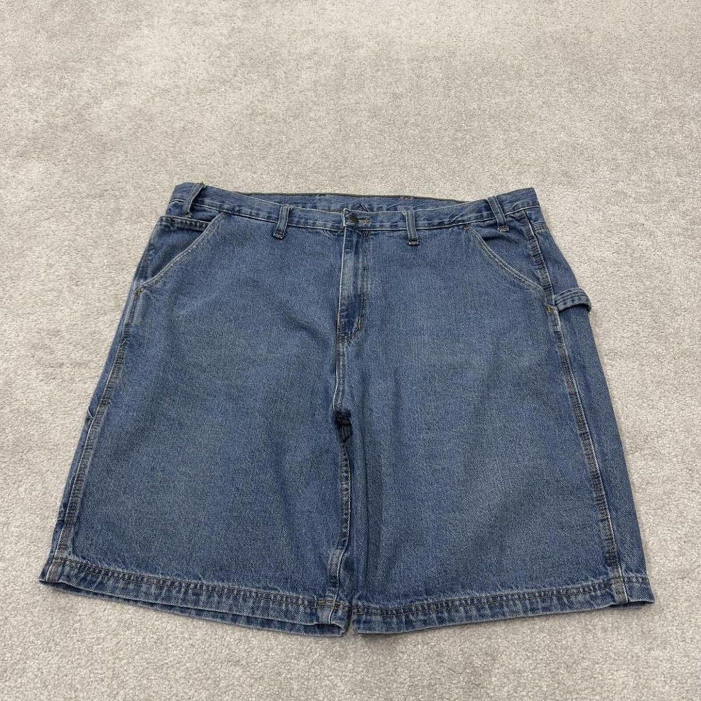 Y2K baggy denim shorts carpenter blue Loose RK Brand skater style cargo surf jorts
