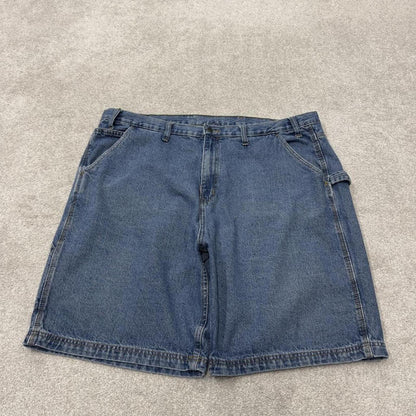 Y2K baggy denim shorts carpenter blue Loose RK Brand skater style cargo surf jorts
