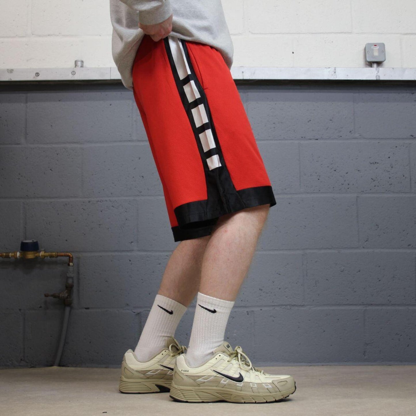 Long Nike sports shorts y2k red Basketball style comfy loose floaty summer gym shorts
