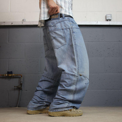 Y2K Phat Farm baggy jeans W38L32 blue wide leg skater style jeans