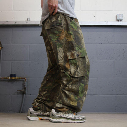 Vintage Liberty baggy camo cargo pants khaki Loose leg camouflage Y2K hunting style trousers