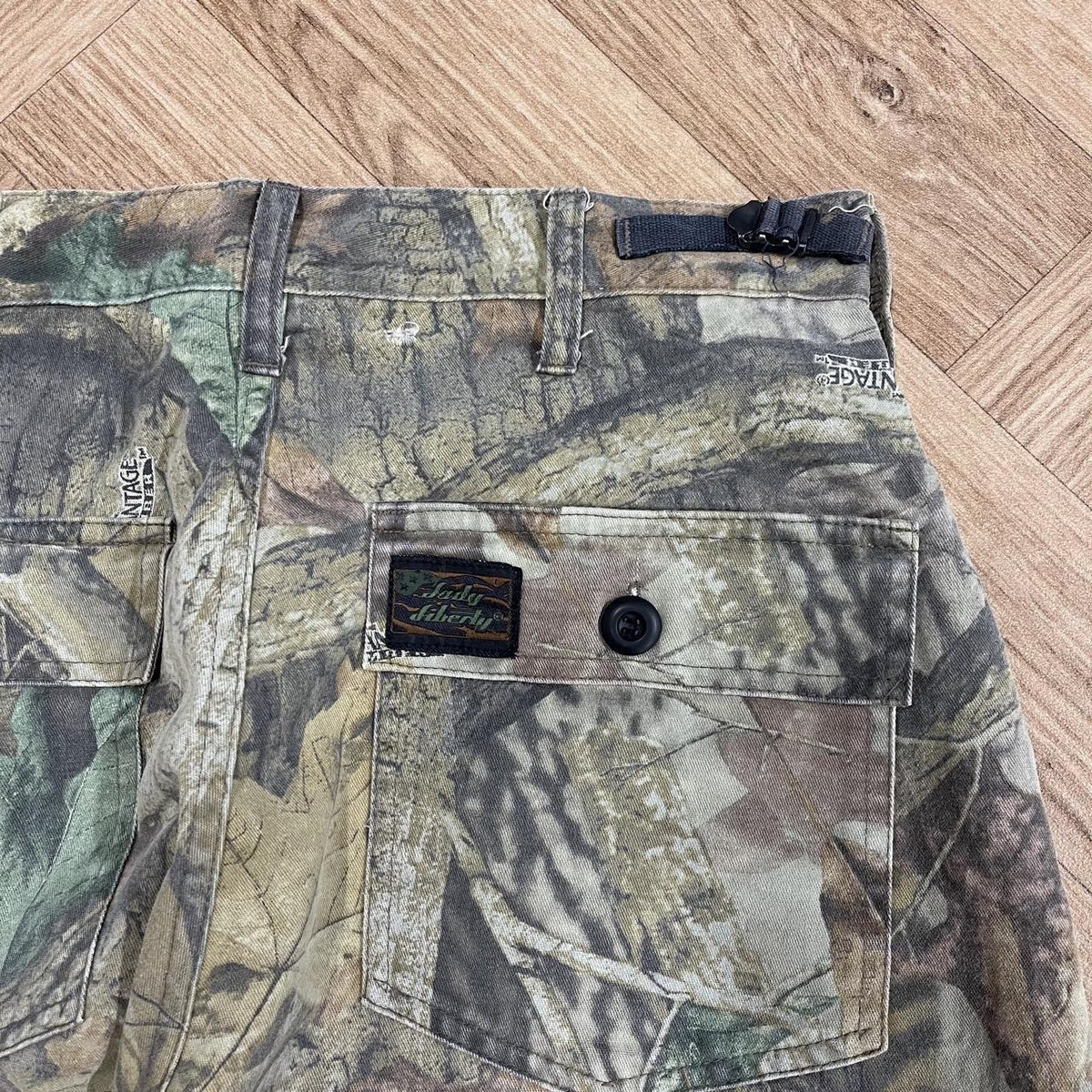 Vintage Liberty baggy camo cargo pants Loose floaty Advantage camouflage utility combat trousers