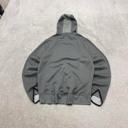 00s Oakley technical hoodie M men's y2k style grey lightweight hooded performance tech top