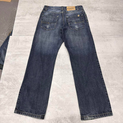 Blue A. Prodigee jeans W30L30 Y2K distressed style hip hop jeans