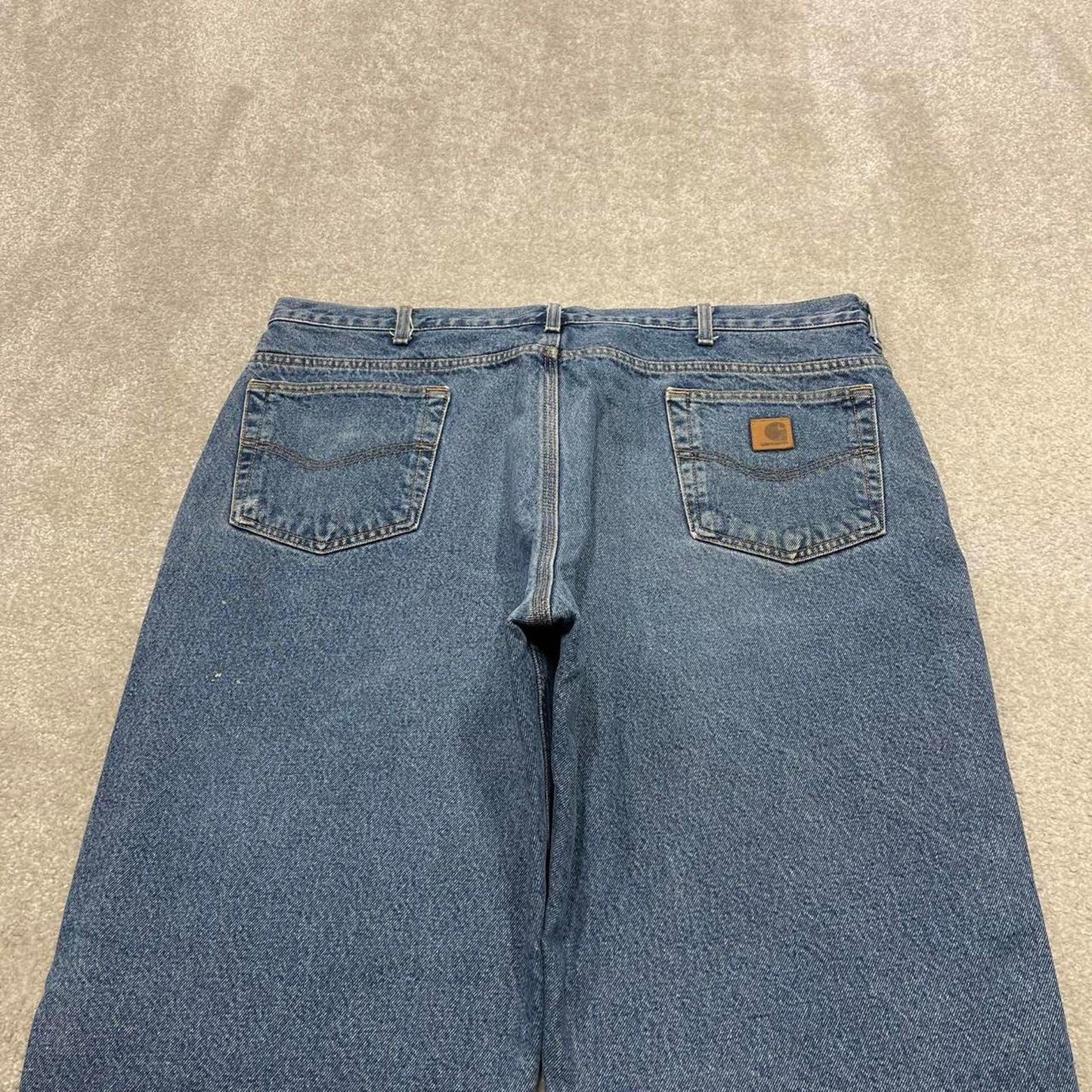 Y2K vintage Carhartt jeans fleece lined blue Loose thick warm denim skate style workwear pants