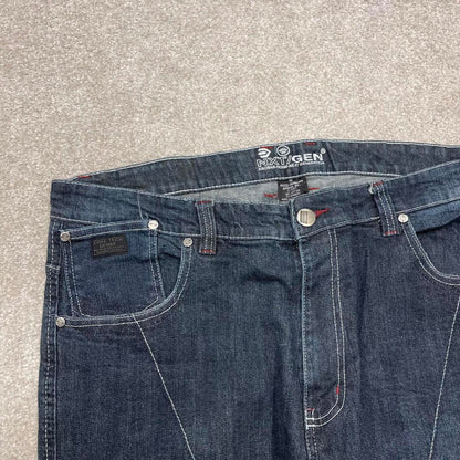Y2k cargo shorts skater style blue Denim loose leg utility summer festival jorts