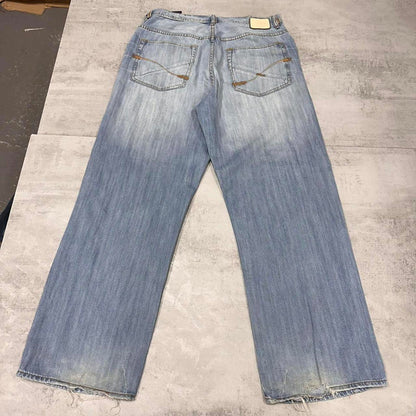 Blue Ecko baggy jeans W34 L32 denim baggy stitch design 90s style skater jeans