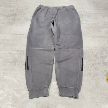 Y2k Adidas tracksuit bottoms Large men's grey joggers casual sports gym wear track pants soft