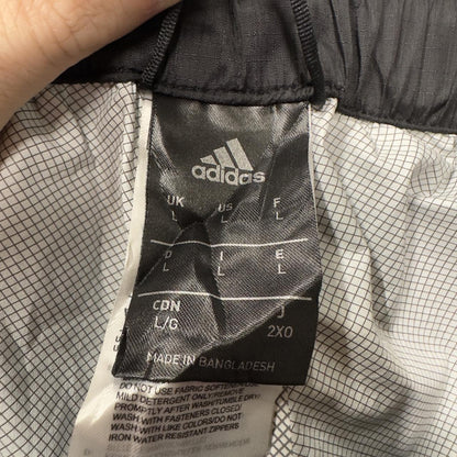 Y2K Adidas climaproof tracksuit bottoms black L loose leg print logo