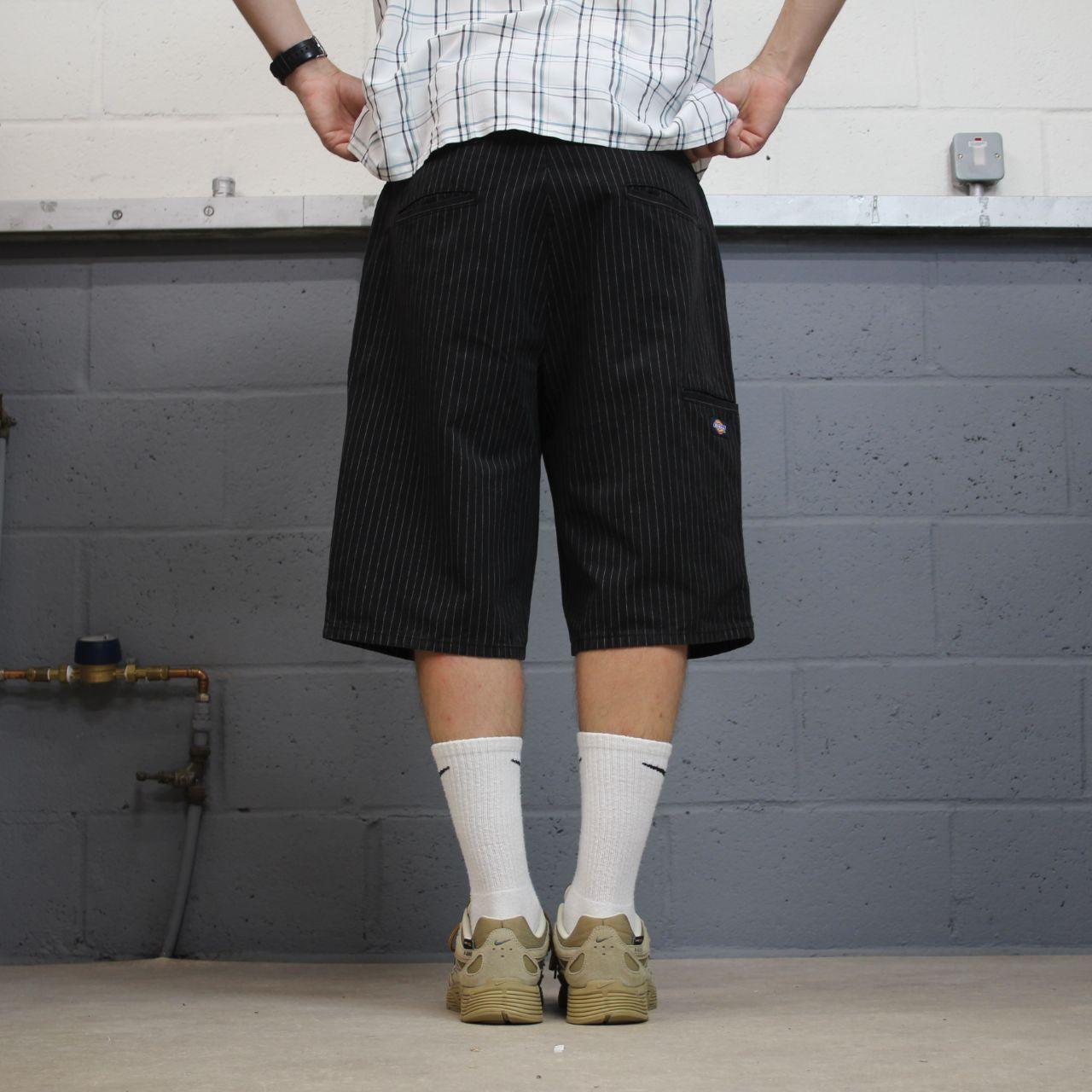 Dickies striped chino shorts carpenter black Chino style skater shorts long loose leg festival