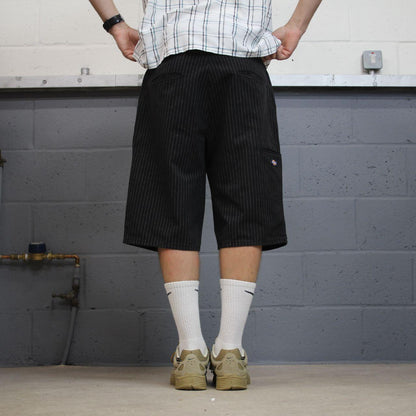 Dickies striped chino shorts carpenter black Chino style skater shorts long loose leg festival