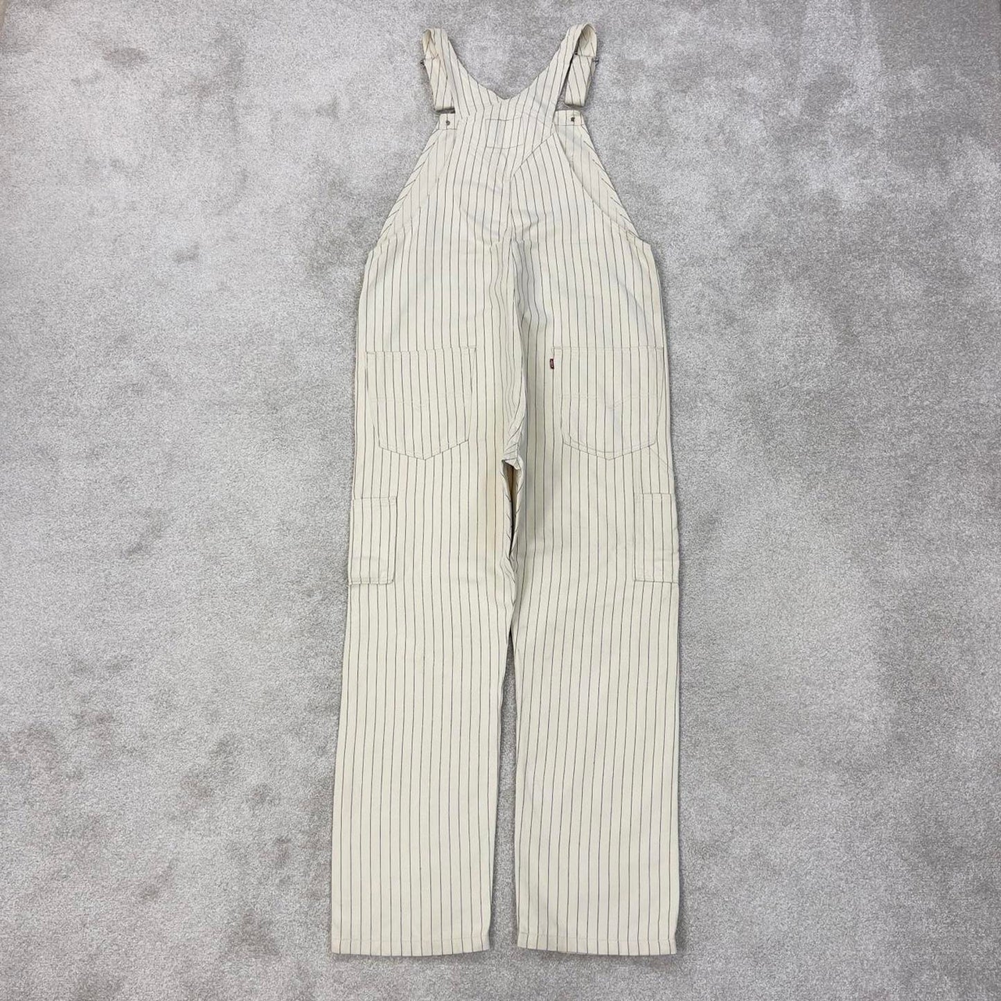 Vintage Levis dungarees XL W40L31 Beige Striped mens denim overalls