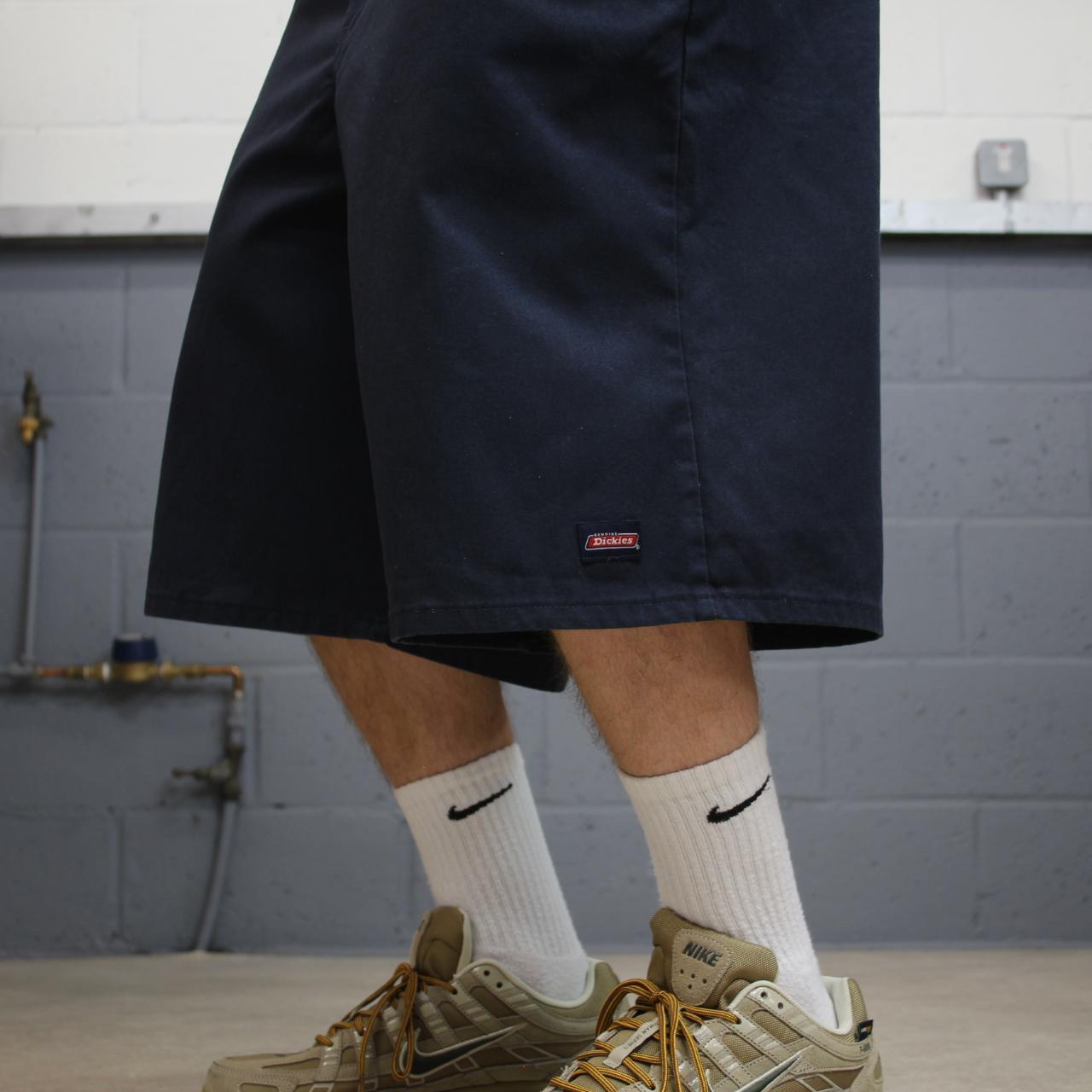 Dickies baggy carpenter shorts chino navy Chino style skater shorts long wide leg festival