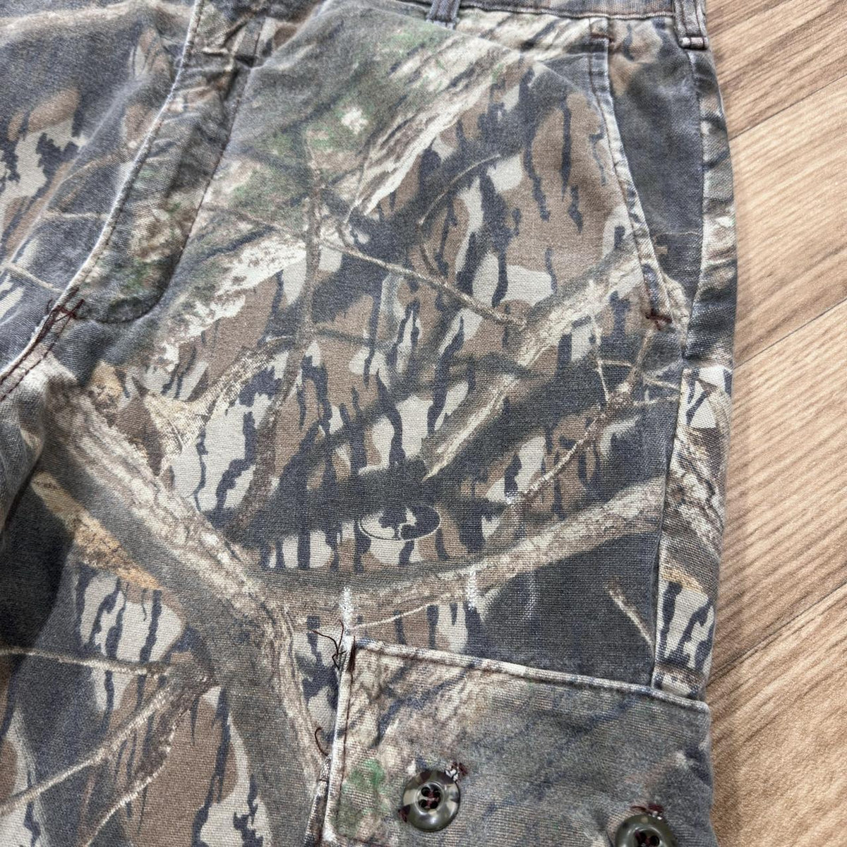 Vintage mossy oak camo cargo pants Loose straight leg camouflage utility combat trousers