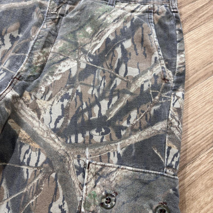 Vintage mossy oak camo cargo pants Loose straight leg camouflage utility combat trousers