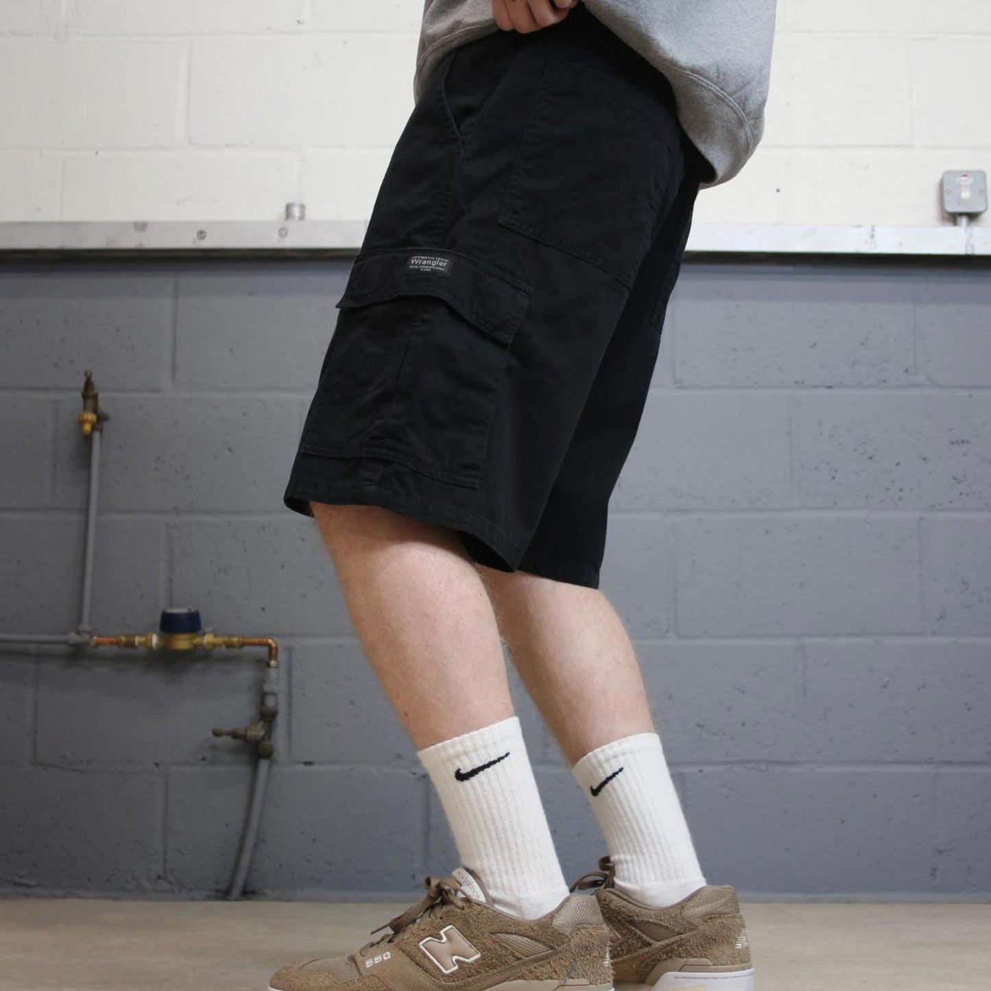 Y2k Wrangler cargo chino shorts black Loose skater style summer festival shorts