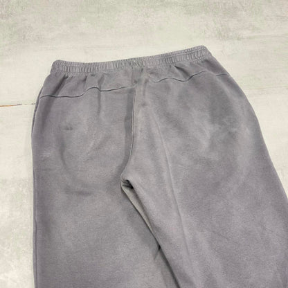 Y2k Adidas tracksuit bottoms Large men's grey joggers casual sports gym wear track pants soft