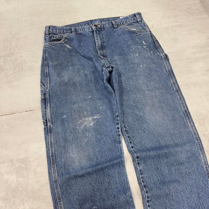 Dickies carpenter jeans W38L32 loose blue denim cargo skater style jeans