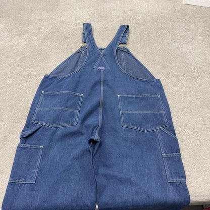 Vintage denim dungarees 00s big smith overalls blue Patch logo and adjustable straps