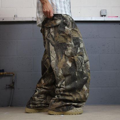 Outfitters Ridge baggy camo cargo pants Y2K XXL khaki Realtree camouflage loose hunting utility