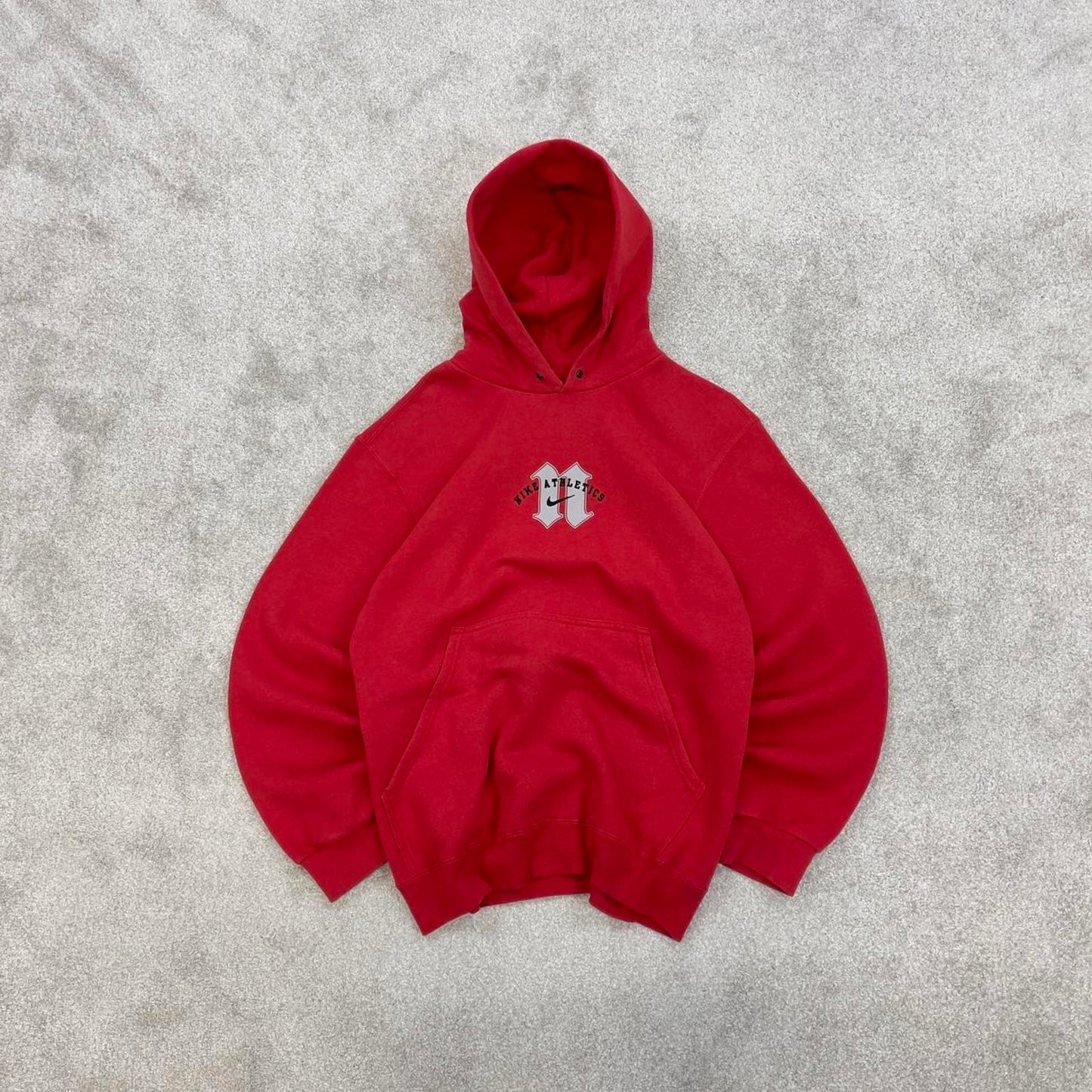 Red Nike Athletics hoodie Small boxy y2k 00s pull over hooded sweatshirt embroidered Swoosh logo