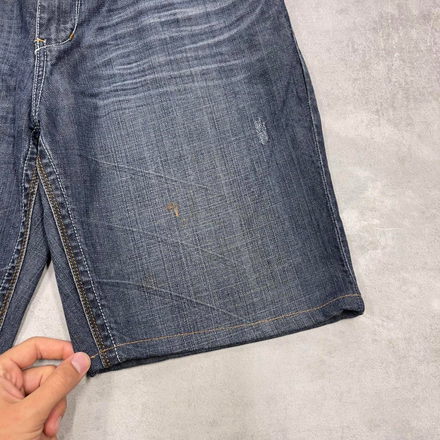 Blue embroidered Seven7 jorts W38