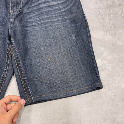 Blue embroidered Seven7 jorts W38