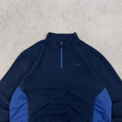 Navy Blue Reebok technical fleece XXL y2k style quarter zip autumn outdoors wear casual paneled