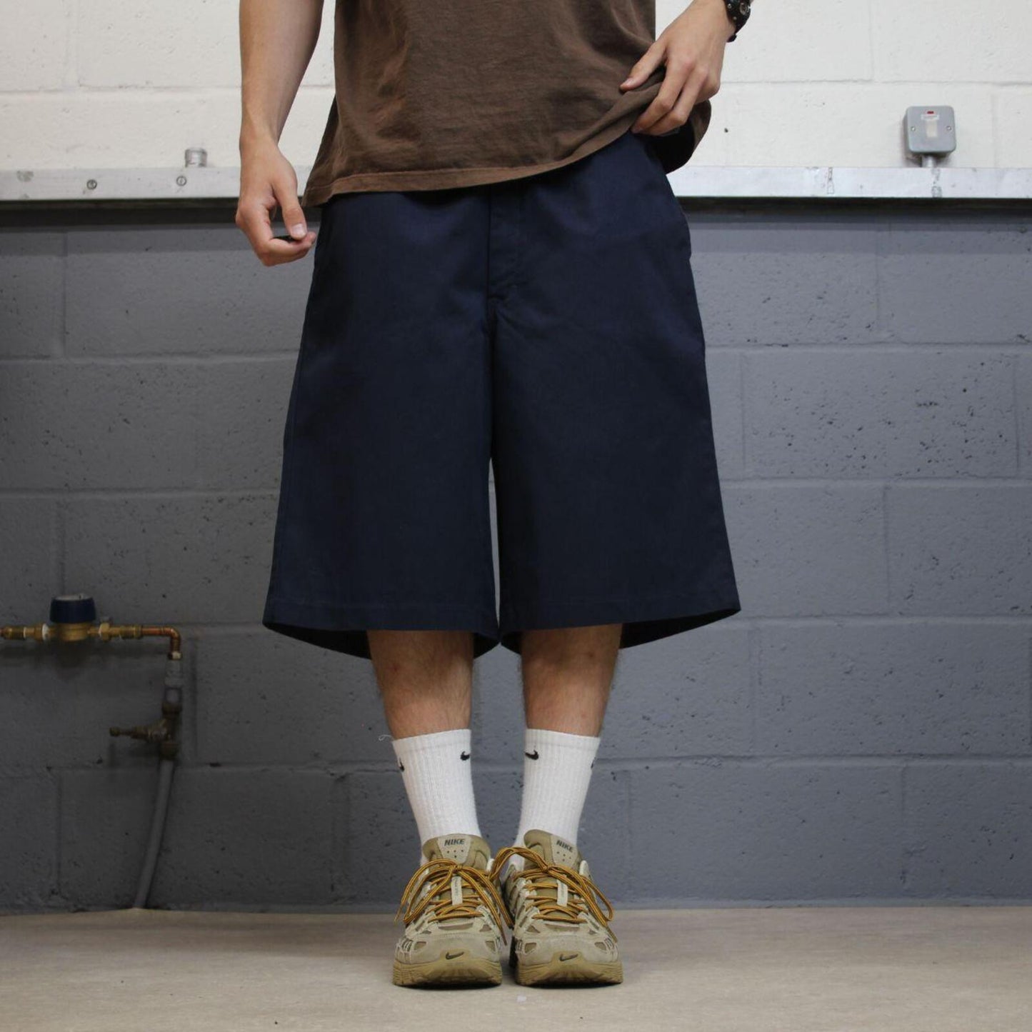 Dickies baggy shorts chino navy Chino style skater shorts long wide leg festival