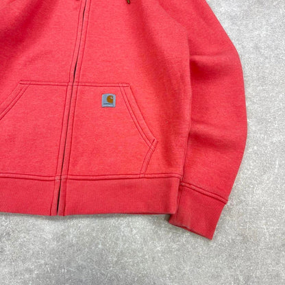 Y2k Carhartt full zip hoodie XS women's Coral zip up hooded jumper workwear style autumn fall