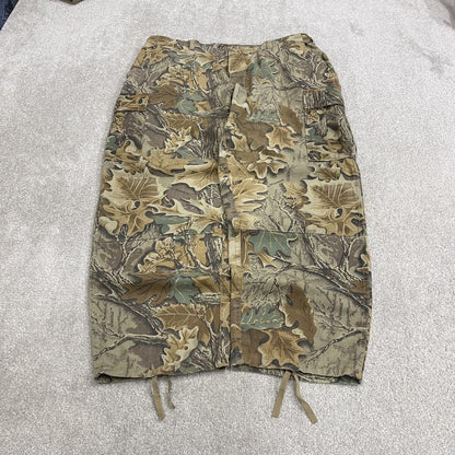 Wide leg baggy camo cargo pants Y2K brown USA made baggy trousers Advantage camouflage pattern