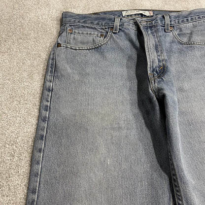 Y2K levi’s 505 jeans W34L34 straight leg washed blue Straight fit 5 pocket pants red tab logo