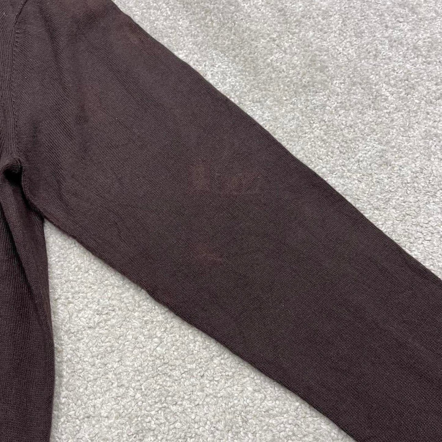 CHAPS knit quarter zip sweater jumper pull over large men's brown knitted y2k 00s style