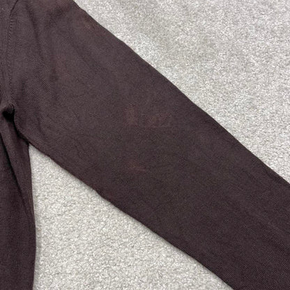 CHAPS knit quarter zip sweater jumper pull over large men's brown knitted y2k 00s style