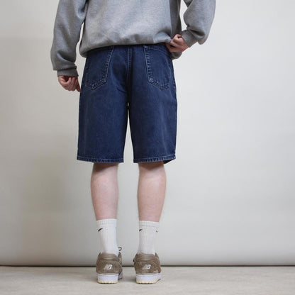 Navy loose BOSS jean shorts W30 90s style denim skater shorts