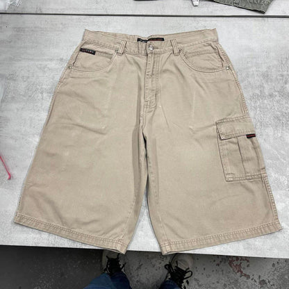 Beige baggy FUBU cargo shorts W36 loose carpenter 90s style skater shorts