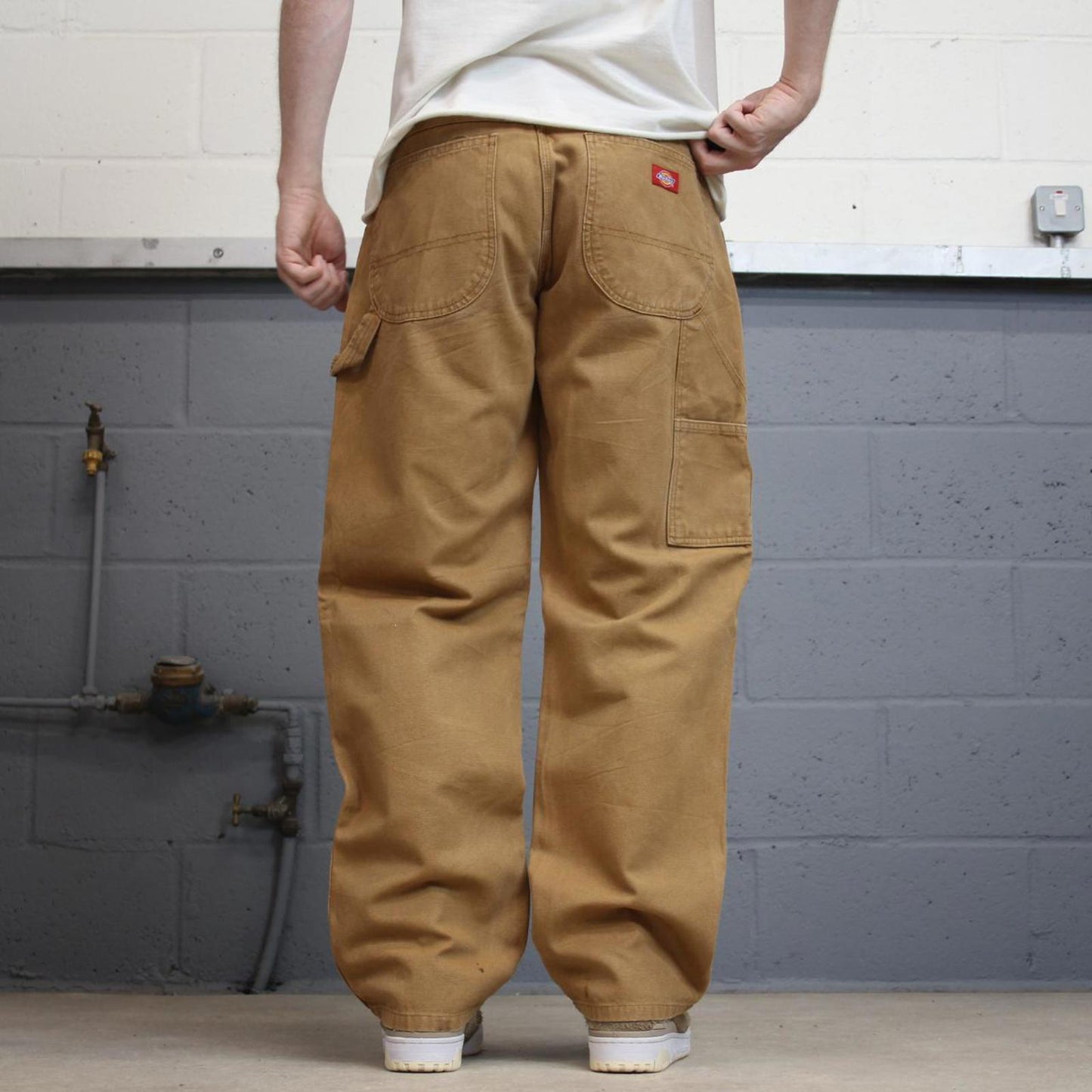 Baggy Dickies carpenter jeans W34 L32 tan loose canvas cargo skater pants