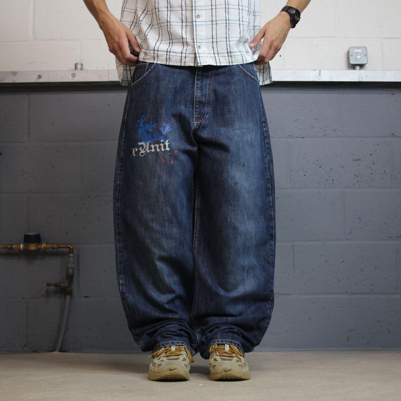 G Unit baggy jeans y2k W38L32 blue Proper baggy skater style Gorilla Unit print design heavy denim
