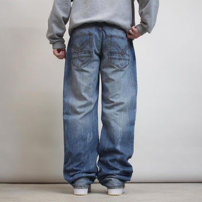 Blue Rocawear jeans W36 L35 loose denim y2k embroidered design jeans