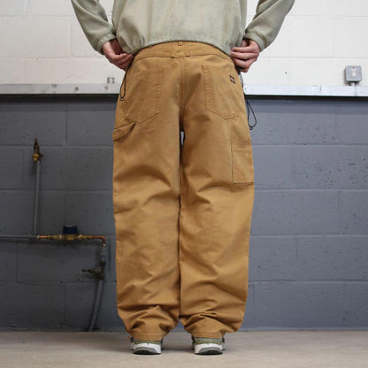 Y2K baggy carpenter jeans wide leg tan brown Loose Jesse James skate style workwear cargo pants