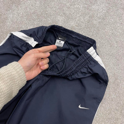 Navy Baggy Nike tracksuit bottoms Small mens loose y2k joggers swoosh logo trackies sporty style