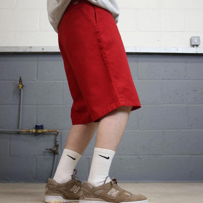 Y2k baggy Dickies shorts skater style red Long wide leg chino summer festival shorts