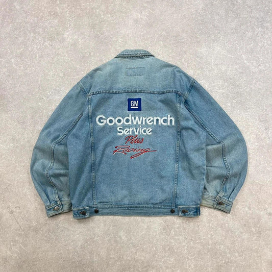 Chase Authentics Denim jacket Large NASCAR Dale Earnhardt GOODWRENCH racing jacket